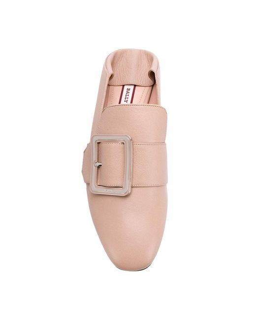 Bally Pink Buckled Leather Loafers