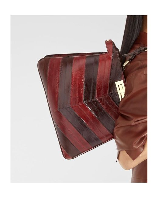 Fendi Red Peekaboo Soft Medium Tote Bag