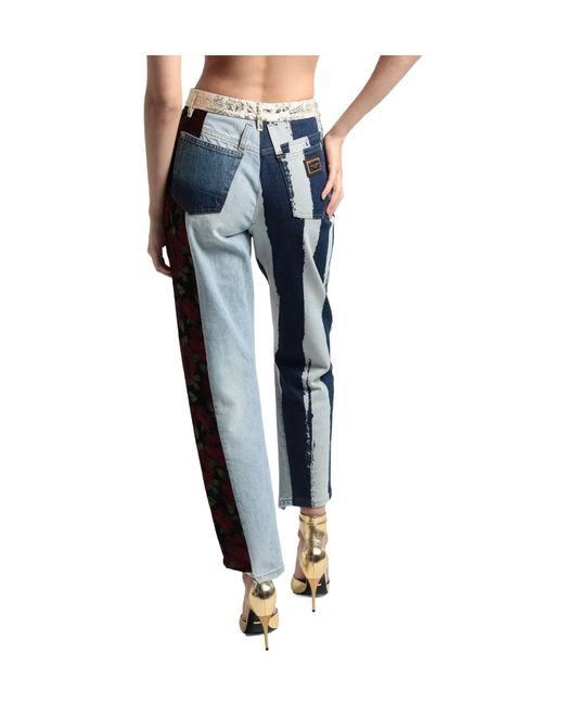 Dolce & Gabbana Blue Printed Casual Trousers