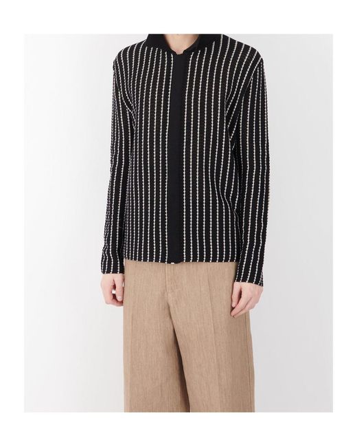 Jil Sander Black Crochet Knitted Cardigan for men