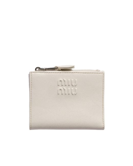Miu Miu White Small Leather Wallet