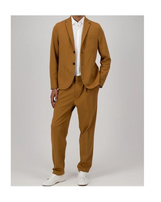 Harris Wharf London Brown 2B. Blazer Diagonal Crafted With Loro Piana Fabric for men