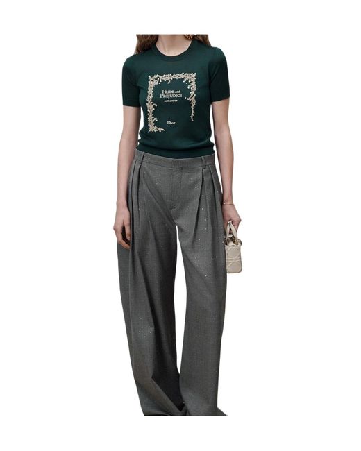 Dior Black Book Cover Short-Sleeved Fitted Sweater