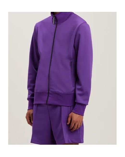 Palm Angels Purple Curved Logo Printed Track Jacket for men