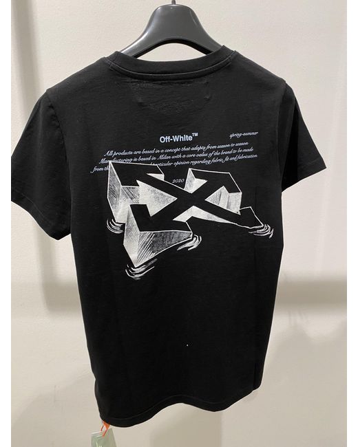 Off-White c/o Virgil Abloh Black Graphic Print Cotton T-Shirt