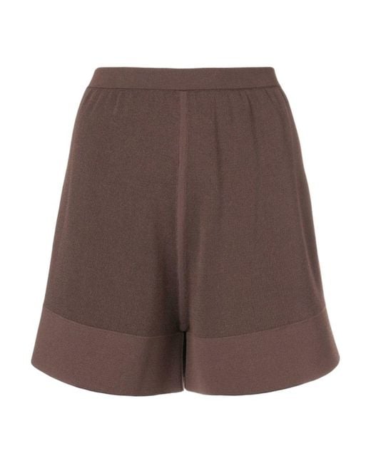 Rick Owens Brown Knitted Shorts