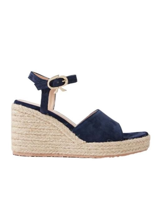 Gianvito Rossi Blue Suede Espadrille Wedge Sandals
