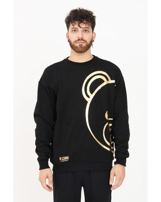 Moschino Black Metallic Toy-Bear Sweatshirt for men