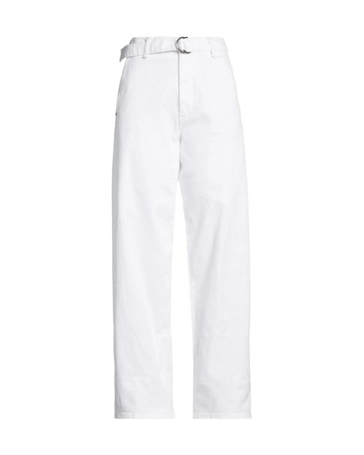 Rag & Bone White Plain Colour Wide-Leg Jeans