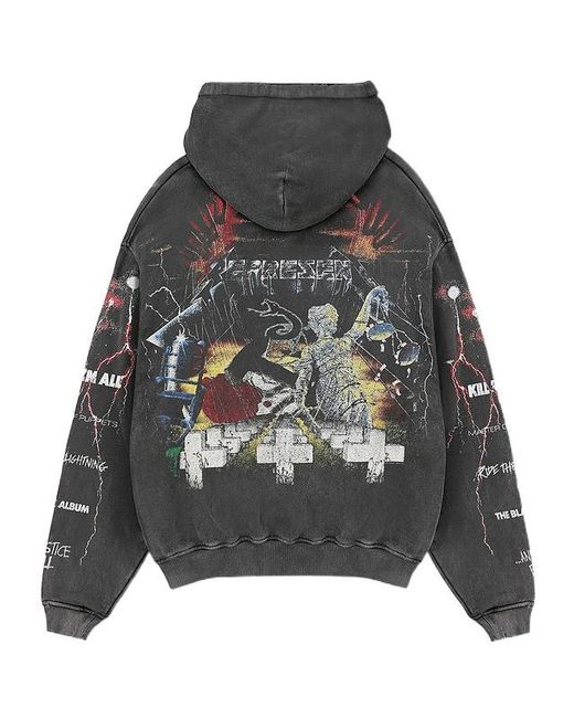 Represent Gray X Metallica Master Of Puppets Distressed Hoodie for men