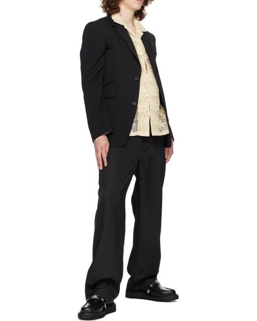 Toga Virilis Black Round Toe Loafers for men