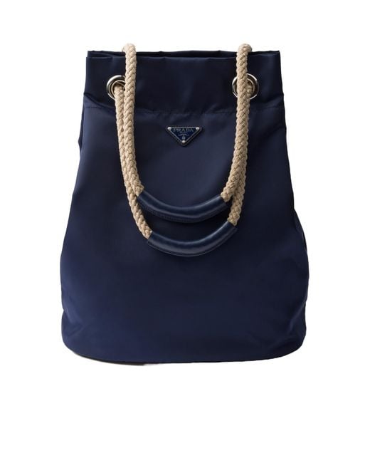 Prada Blue Mariner Medium Re-Nylon Tote Bag for men