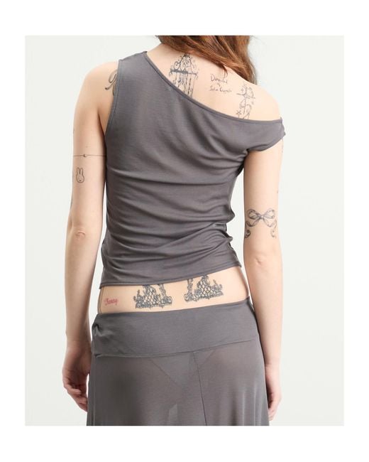 St. Agni Gray Asymmetrical Top