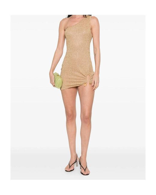 Oseree Natural One Shoulder Dress