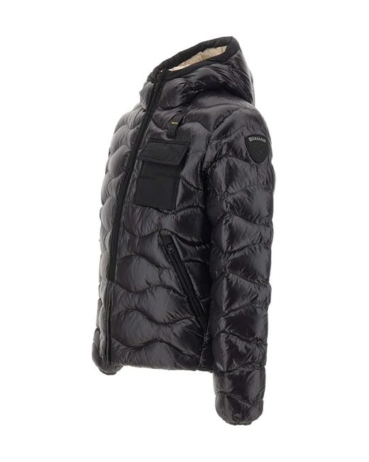 Blauer Usa Black Blauer Bryant Hooded Quilted Down Jacket for men