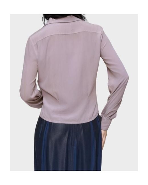 Maison Margiela Purple Long-Sleeved Satin Shirt