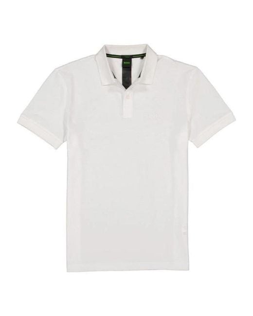 Boss White Boss Short Sleeved Logo Printed Polo Shirt for men