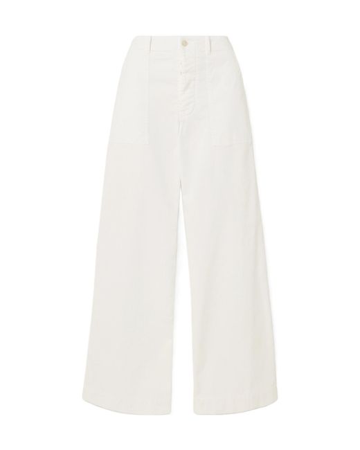 Nili Lotan White Leon Straight-Leg Track Pants