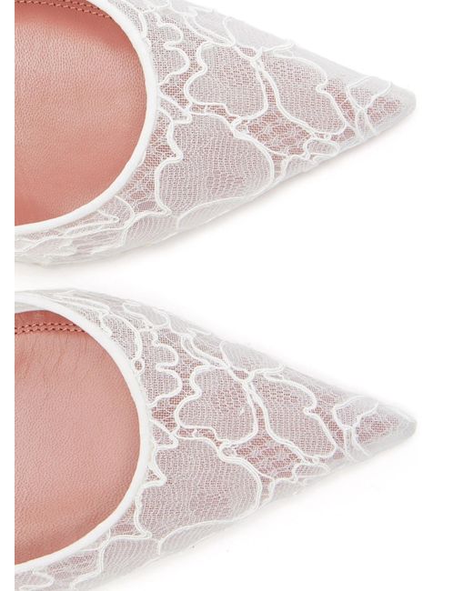 AMINA MUADDI White Pointed-Toe High-Heeled Sandals