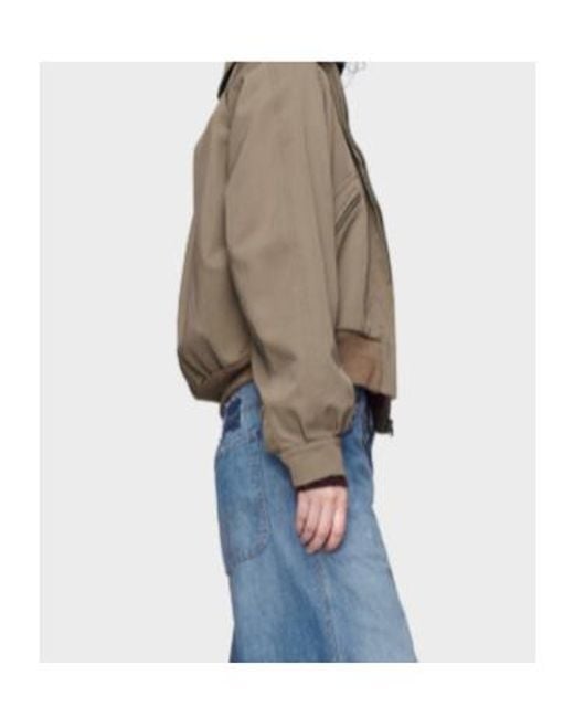 Maison Margiela Natural Zip-Up Bomber Jacket