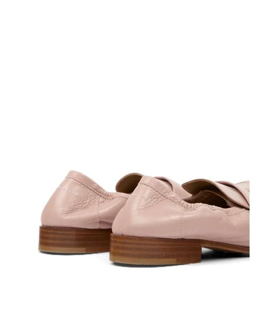 MM6 by Maison Margiela Pink Penny Strap Leather Ballet Flats