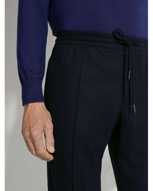 Zegna Blue Drawstring Elastic Waist Pants for men