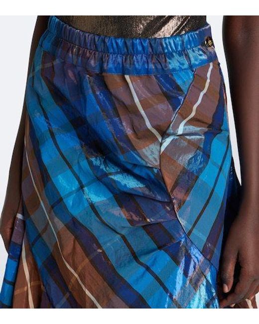 Vivienne Westwood Blue Plaid Maxi Skirt