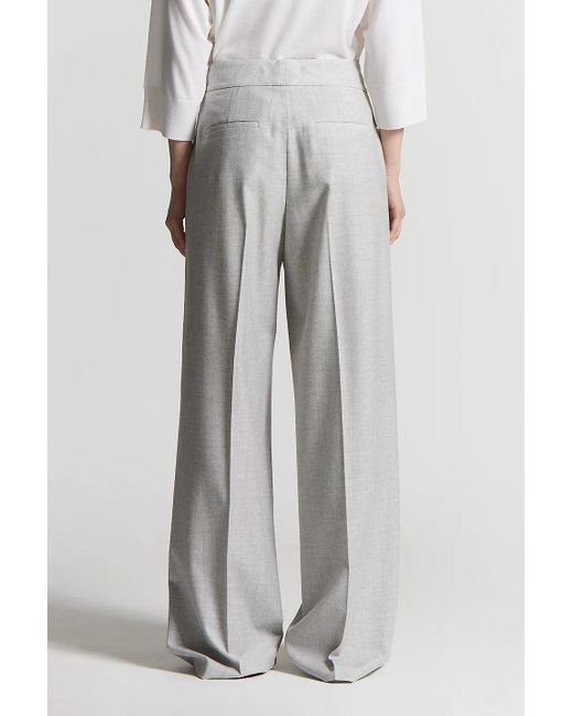 Peserico Gray Pleated Wide-Leg Trousers
