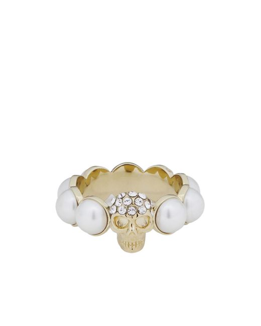 Alexander McQueen Metallic Skull Embellished Ring