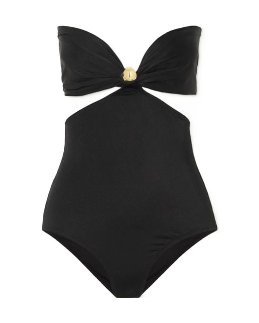 Dodo Bar Or Black Shakira Embellished Cutout Bandeau Swimsuit