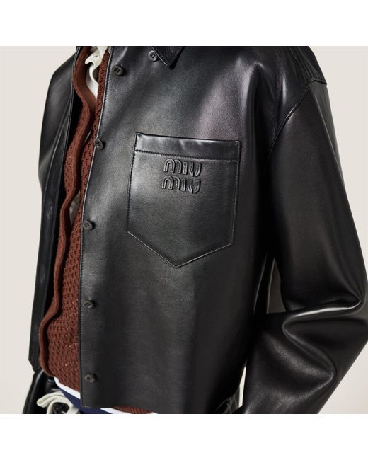 Miu Miu Black Plongé Nappa Leather Shirt