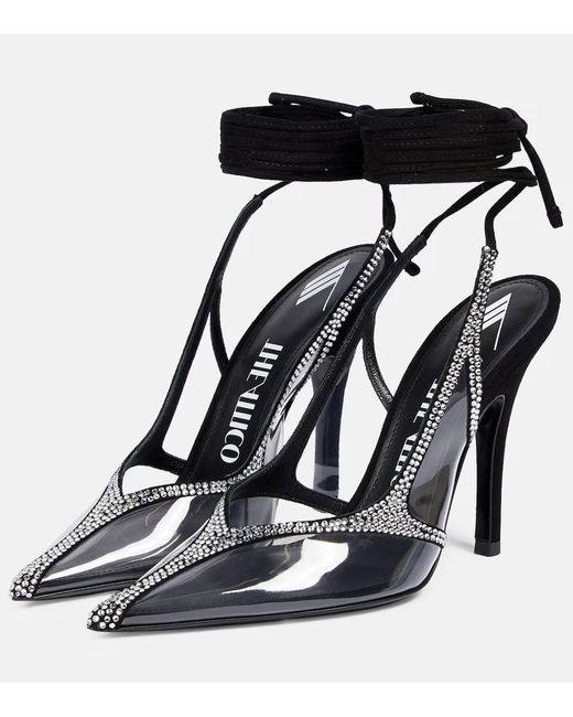 The Attico Black Venus Crystal-Embellished High-Heeled Sandals