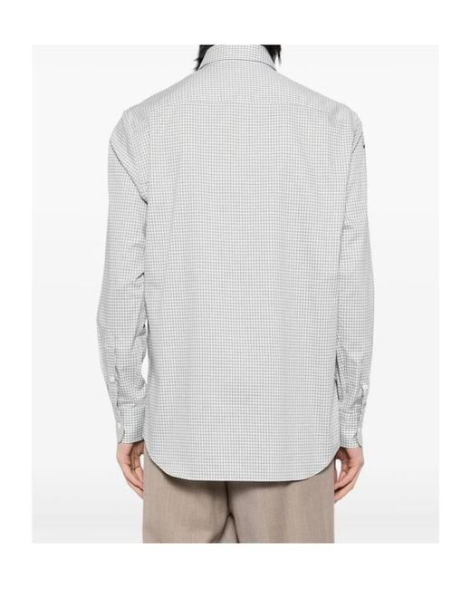 Brioni White Checked Shirt for men