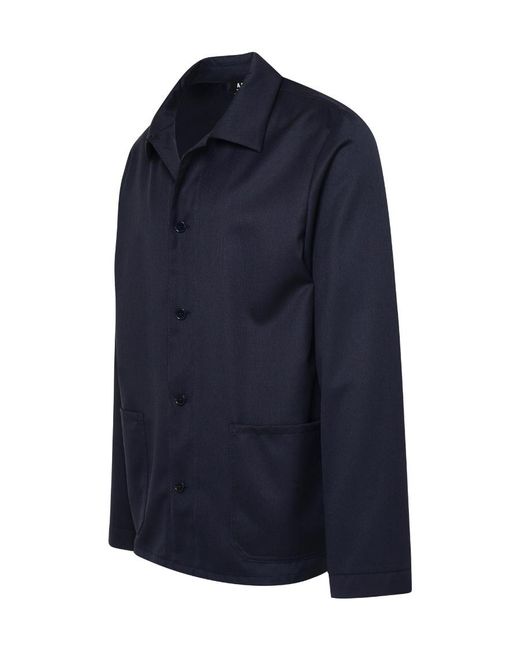 A.P.C. Blue Long-Sleeved Shirt Jacket for men