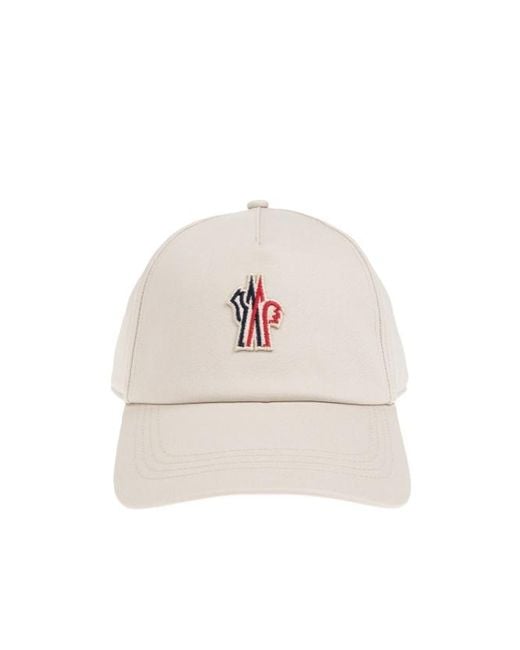 Moncler White Grenoble Logo Patch Baseball Cap