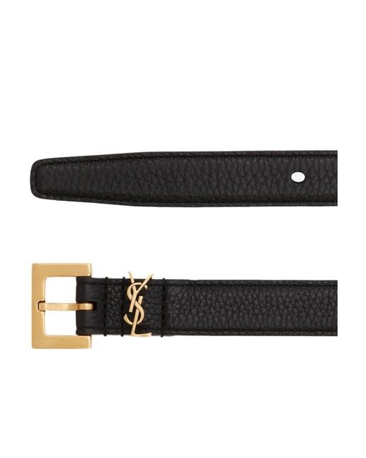 Saint Laurent White Cassandre Thin Belt for men