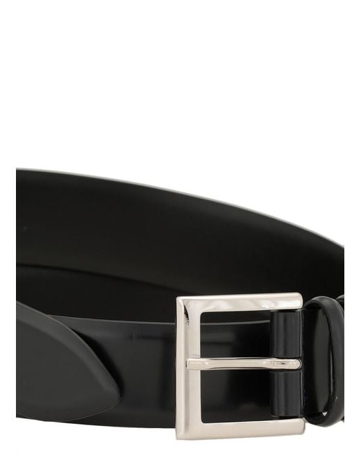 Orciani White Buckle-Fastening Leather Belt for men