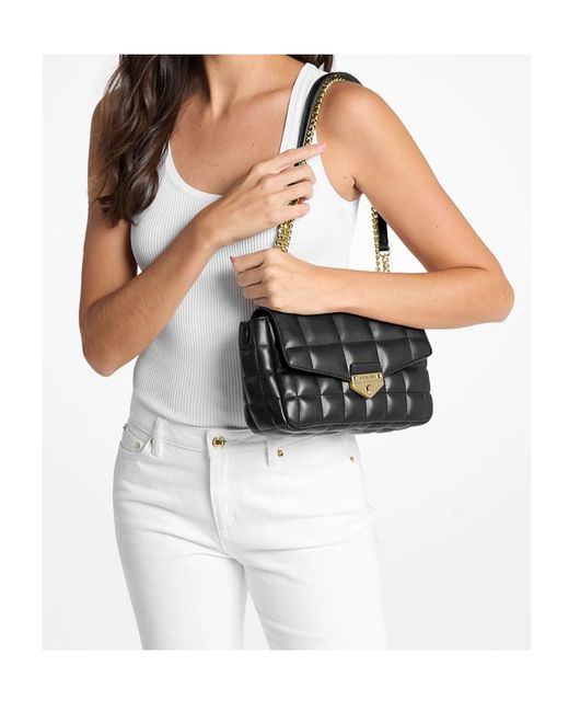 Michael Kors Black Soho Large Quilted Shoulder Bag