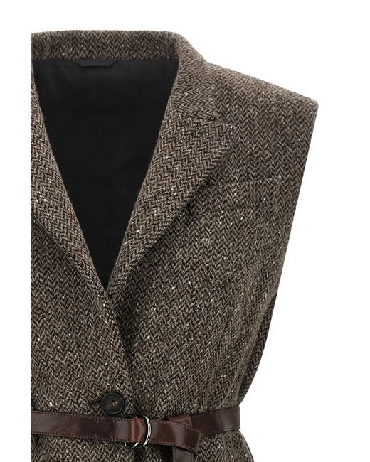 Brunello Cucinelli Multicolor Collarless Sleeveless Vest