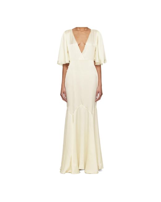 Bode Natural V-Neck Dress