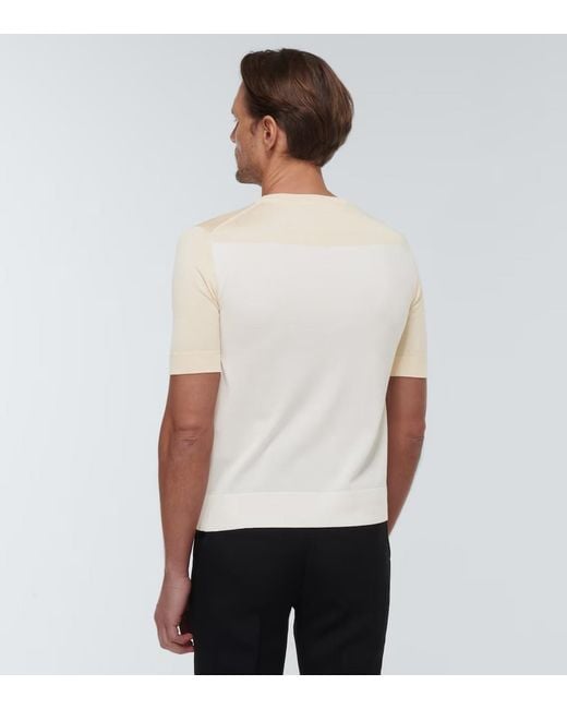 Jil Sander White Oversized Silk T-Shirt for men
