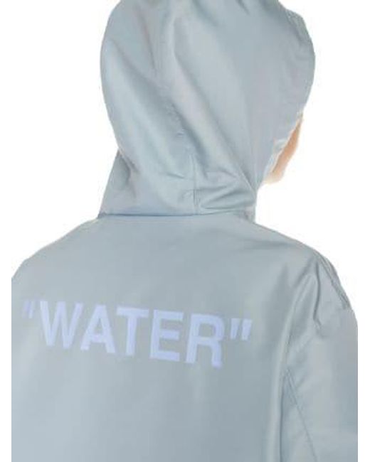 Off-White c/o Virgil Abloh Blue Quote Zip-Up Hooded Windbreaker for men