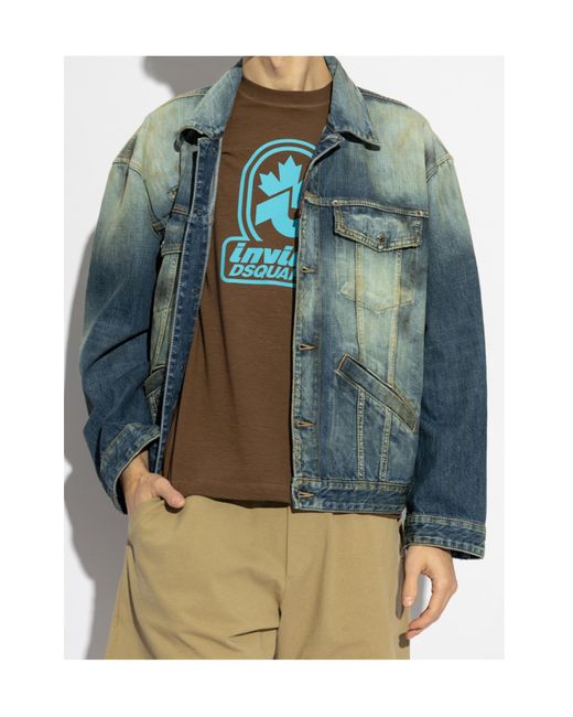 DSquared² Blue Long Sleeved Denim Jacket for men