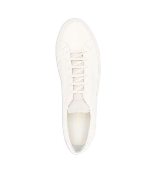Common Projects White Round Toe Lace-Up Sneakers for men