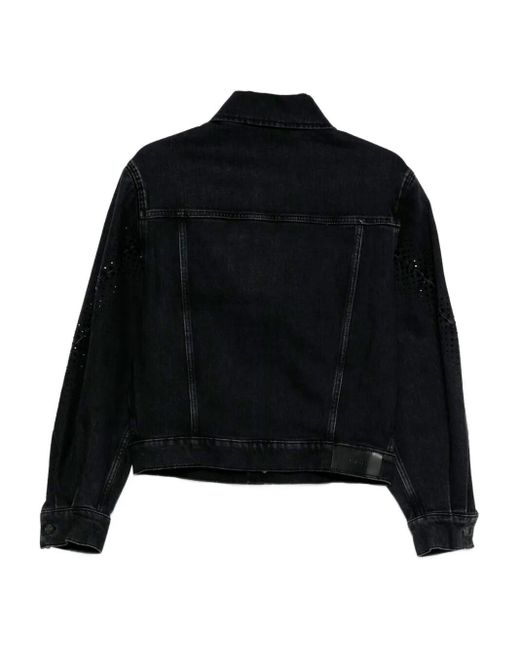 7 For All Mankind Black Twisted Crystal Jacket