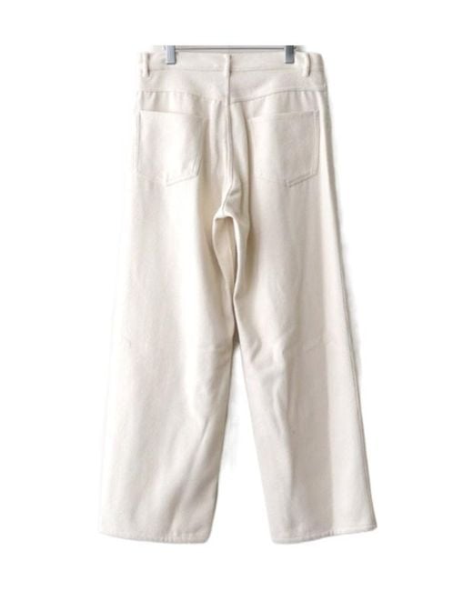 Auralee Natural Button Detailed Wide Leg Jeans for men