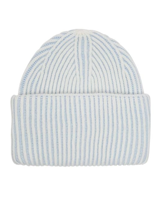 Varley White Ribbed-Knit Beanie