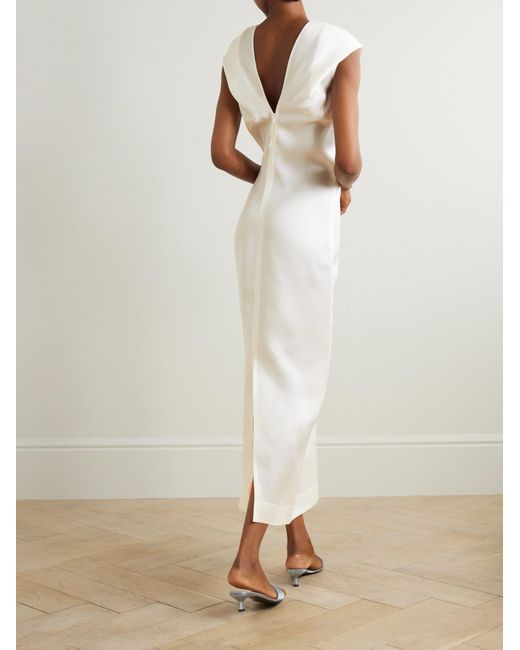Khaite White The Ima Silk Dress