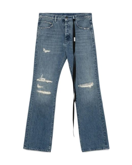 Ann Demeulemeester Blue Denim Trousers With Belt Loops for men