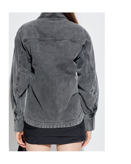 The Attico Gray The Eliza Shaped Split Denim Shirt